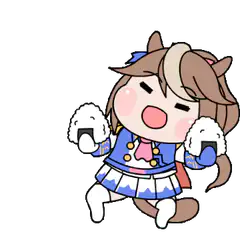 Chibi horse girl eating sushi