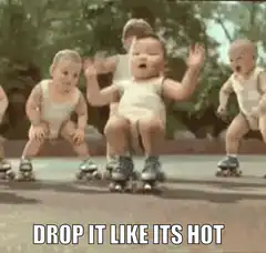 Babies on roller skates drop it like its hot