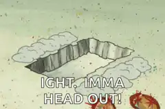 SpongeBob digs a hole and leaves