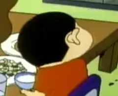 Crayon Shin-chan eating rice