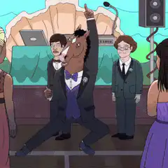 BoJack Horseman dancing on stage