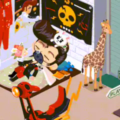 Baby sleeping with pacifier in room
