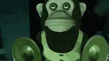 Monkey Security Guard Watching Monitors