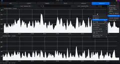 Bazarr download speed graph with menu open