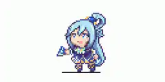 pixel art aqua summoning ice