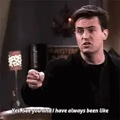 Chandler Bing pointing fingers