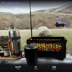 Puzzle game camping scene