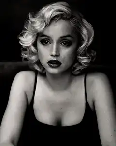 Marilyn Monroe black and white portrait