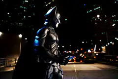 Batman looking at tablet