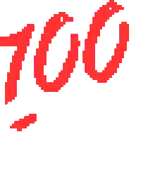 red pixel art 100 with underline