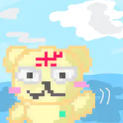 pixel art bear crying