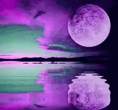 purple moon over water