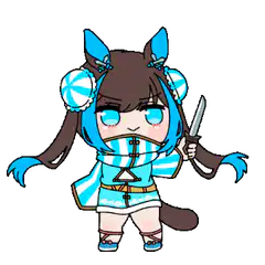 Chibi horse girl with sword