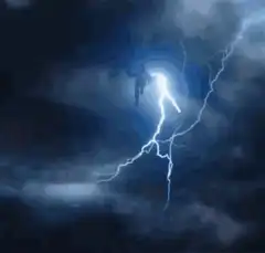 Thor struck by lightning