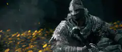 Dark Souls knight drinking from flask