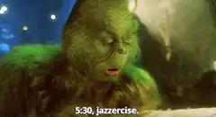 The Grinch doing jazzercise