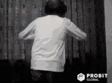 Person opens curtains to reveal Bitcoin moon