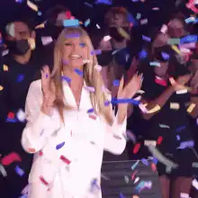 Jennifer Lopez celebrating with confetti