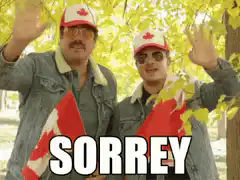 Two Canadian guys waving with SORREY text