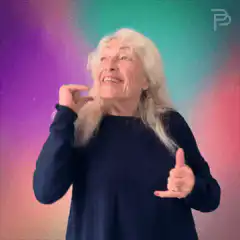 Older woman dancing and smiling