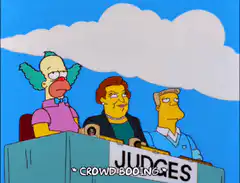Simpsons judges give zero scores