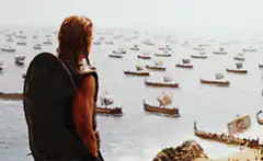 Achilles views the Trojan fleet