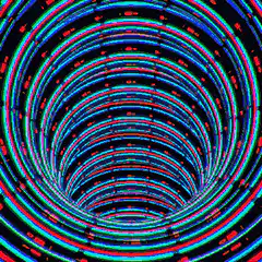 glitchy neon tunnel