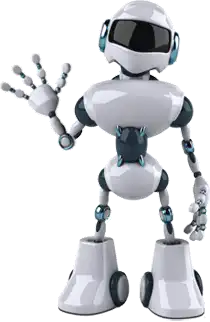 White robot waving hello
