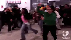 People running in panic inside a store