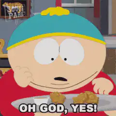 Eric Cartman eating chicken with Oh God Yes