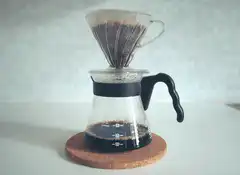 Pour over coffee dripping into carafe