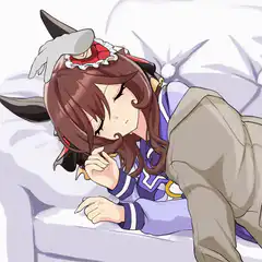 sleeping horse girl petted