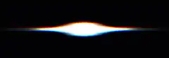 glowing light beam fades to black