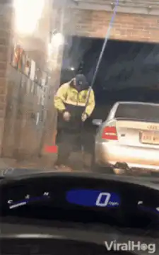 Car wash worker gets blasted by pressure washer