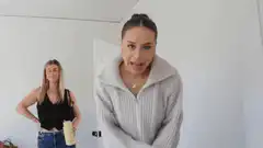 Woman talking about buying problem with money emojis