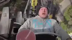 Man drinks Pepsi on roller coaster