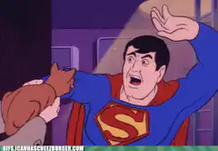 Superman gets slapped by a cat