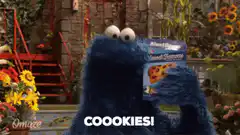 Cookie Monster eats cookies