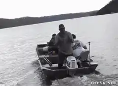 Man falls out of boat