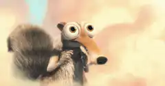 Scrat looks up and closes eyes
