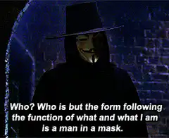 V for Vendetta man in a mask