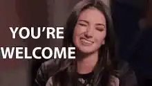 Woman says you're welcome