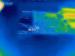 Thermal camera view of a circuit board