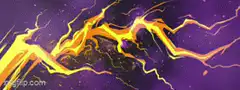 Yellow lightning bolts on purple background