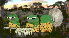 Pepe frogs playing instruments