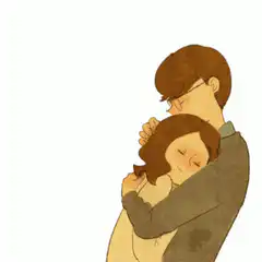 couple hugging illustration