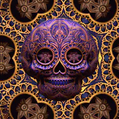 Psychedelic sugar skull animation