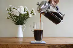 Pouring coffee from French press