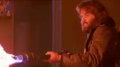 Man with flamethrower