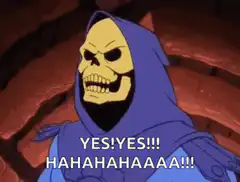Skeletor laughing maniacally